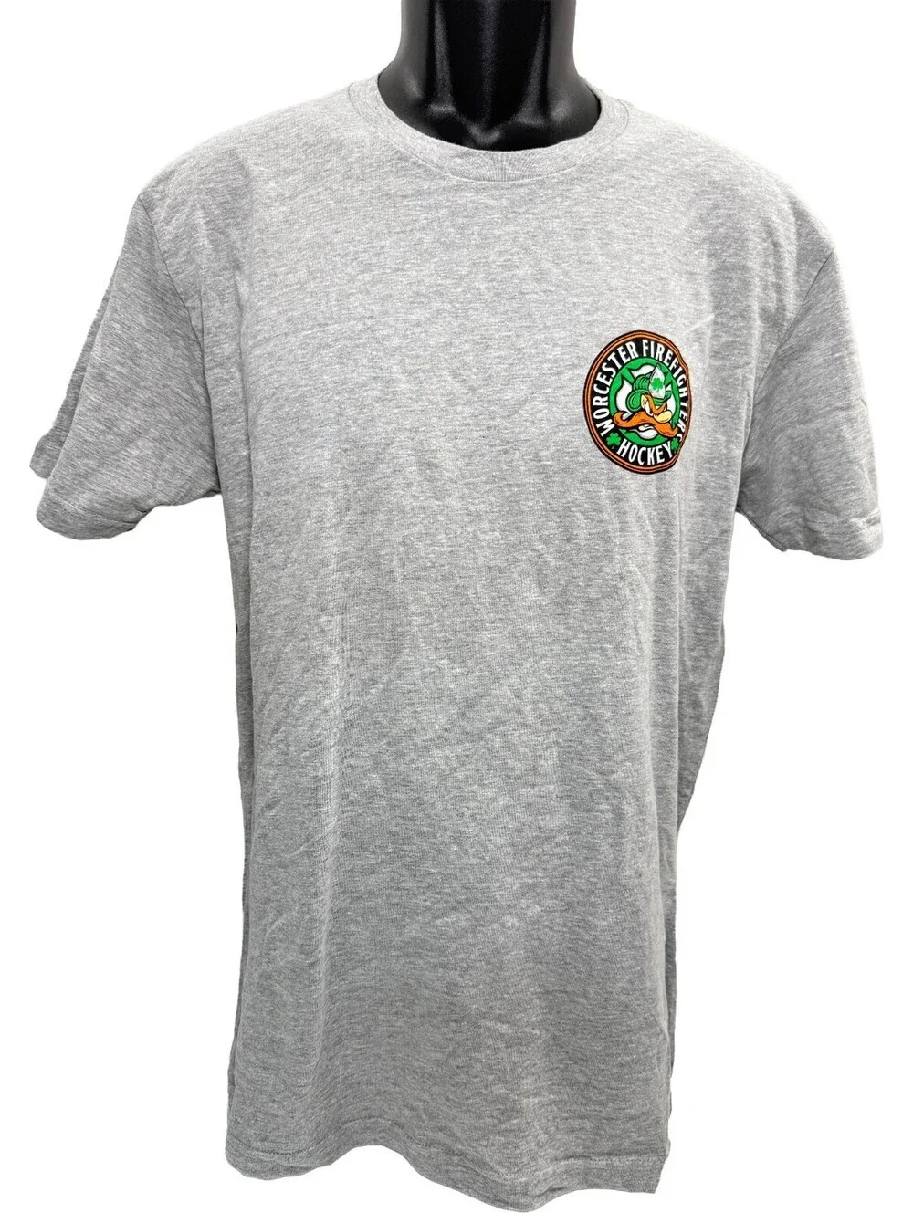 Fire Department Worcester Firefighters Hockey Massachusetts Mens T Shirt Gray M